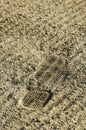 Shoe print in sand