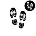 Shoe print - white vector icon