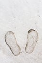 Shoe prints in the beach Royalty Free Stock Photo