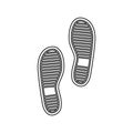 Shoe prints icon vector. Footprints illustration sign. Shoes symbol or logo.