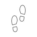 Shoe prints icon vector. Footprints illustration sign. Shoes symbol or logo. Royalty Free Stock Photo