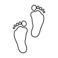 Shoe prints icon vector. Footprints illustration sign. Shoes symbol or logo.