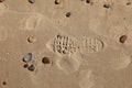 Shoe Prints in the Sand Background