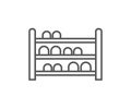 Shoe rack isolated icon in linear style