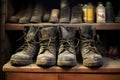 Shoe rack tales Old boots and military shoes gather dust