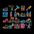 Shoe Repair Equipment neon glow icon illustration