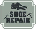 Shoe repair sign. Service logo Royalty Free Stock Photo