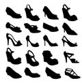 Shoe silhouettes-vector