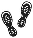 Shoe step mark. Footprint pair. Sneakers shape