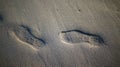 Shoe Print on Sand at Beach