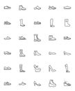 Shoe styles line icons set