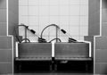 A shoe-washing brush. Washing for sports shoes in the locker room of the football team. Equipping the sports locker room Royalty Free Stock Photo