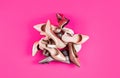 Shoe for women. Fashionable women shoes isolated on pink background. View from above Royalty Free Stock Photo