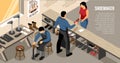 Shoe Work Shop Isometric Illustration