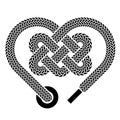 Shoelace celtic heart black symbol