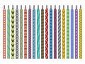 Shoelace. Colored designs textile rope detailed tying rope for sneakers or boots recent vector templates set isolated