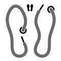 Shoelace shoe print symbols