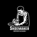 Shoemaker Cobbler Shoe Repair Logo. Vector and Illustration. Royalty Free Stock Photo