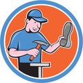 Shoemaker With Hammer Shoe Cartoon