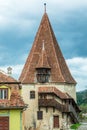Shoemakers guild tower, Sighisoara, Transylvania Royalty Free Stock Photo