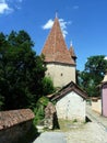 The Shoemakers` Tower in Sighisoara, Romania. Royalty Free Stock Photo