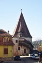 The Shoemakers` Tower in Sighisoara, Romania. Royalty Free Stock Photo