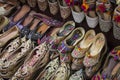 Shoes in arabian style, market of Dubai Royalty Free Stock Photo