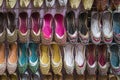 Shoes in arabian style, market of Dubai Royalty Free Stock Photo