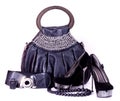Shoes, beads and handbag Royalty Free Stock Photo