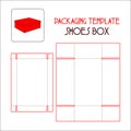 SHOES BOX PACKAGING TEMPLATE VECTOR