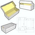 Shoes Cardboard Box Internal measurement 27.3x12.3+8.7cm and Die-cut Pattern