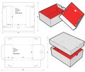 Shoes Cardboard Box Internal measurement 32x23+12cm and Die-cut Pattern.