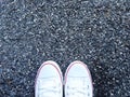 Shoes on cement floor