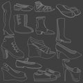 Shoes chalk vector illustration Royalty Free Stock Photo