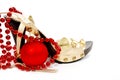 Shoes and Christmas ball Royalty Free Stock Photo