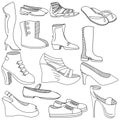 Shoes coloring book vector illustration Royalty Free Stock Photo