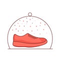 Coral-colored shoe on the dish. Royalty Free Stock Photo