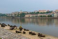 Shoes on Danube Bank in Budapest, Hungary. Memorial to honour the people who were killed by fascist during World War II Royalty Free Stock Photo