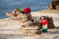 Shoes on the Danube Bank in Budapest Royalty Free Stock Photo