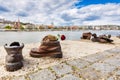 The Shoes on the Danube Bank, Budapest, Hungary - Monument as a memorial of the victims of the Holocaust during WWII Royalty Free Stock Photo