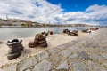 The Shoes on the Danube Bank, Budapest, Hungary - Monument as a memorial of the victims of the Holocaust during WWII Royalty Free Stock Photo