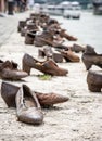 Shoes on the Danube bank, memorial in Budapest, Hungary Royalty Free Stock Photo