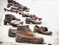 Shoes on the Danube bank is a memorial in Budapest, Hungary Royalty Free Stock Photo