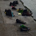 The Shoes on the Danube Bank is a Memorial in Budapest, Hungary, to honour the Jews who were killed by fascist Arrow Cross Royalty Free Stock Photo