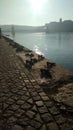 Shoes on the Danube bank, a memorial to Jewish people executed during WW2 in Budapest, Hungary Royalty Free Stock Photo