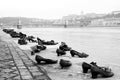 Shoes on the Danube Bank Royalty Free Stock Photo