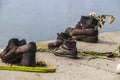 Shoes on the Danube Embankment Royalty Free Stock Photo