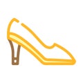 shoes female footwear color icon vector illustration