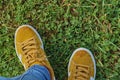 Shoes on the field Royalty Free Stock Photo