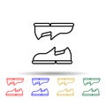 Shoes footwear multi color style icon. Simple thin line, outline vector of clothes icons for ui and ux, website or mobile Royalty Free Stock Photo